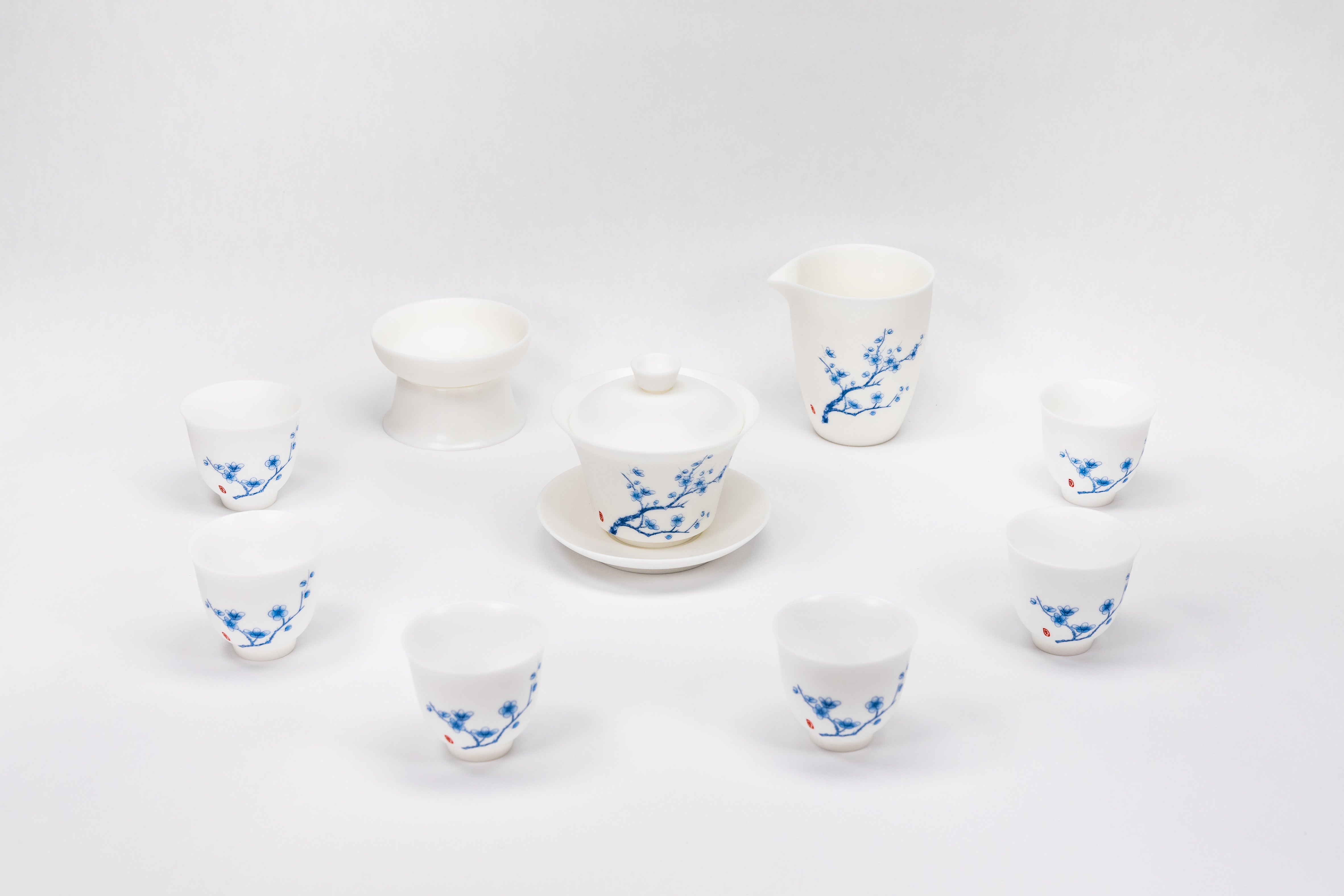 10头梅花素烧茶具套组（逐云涧）