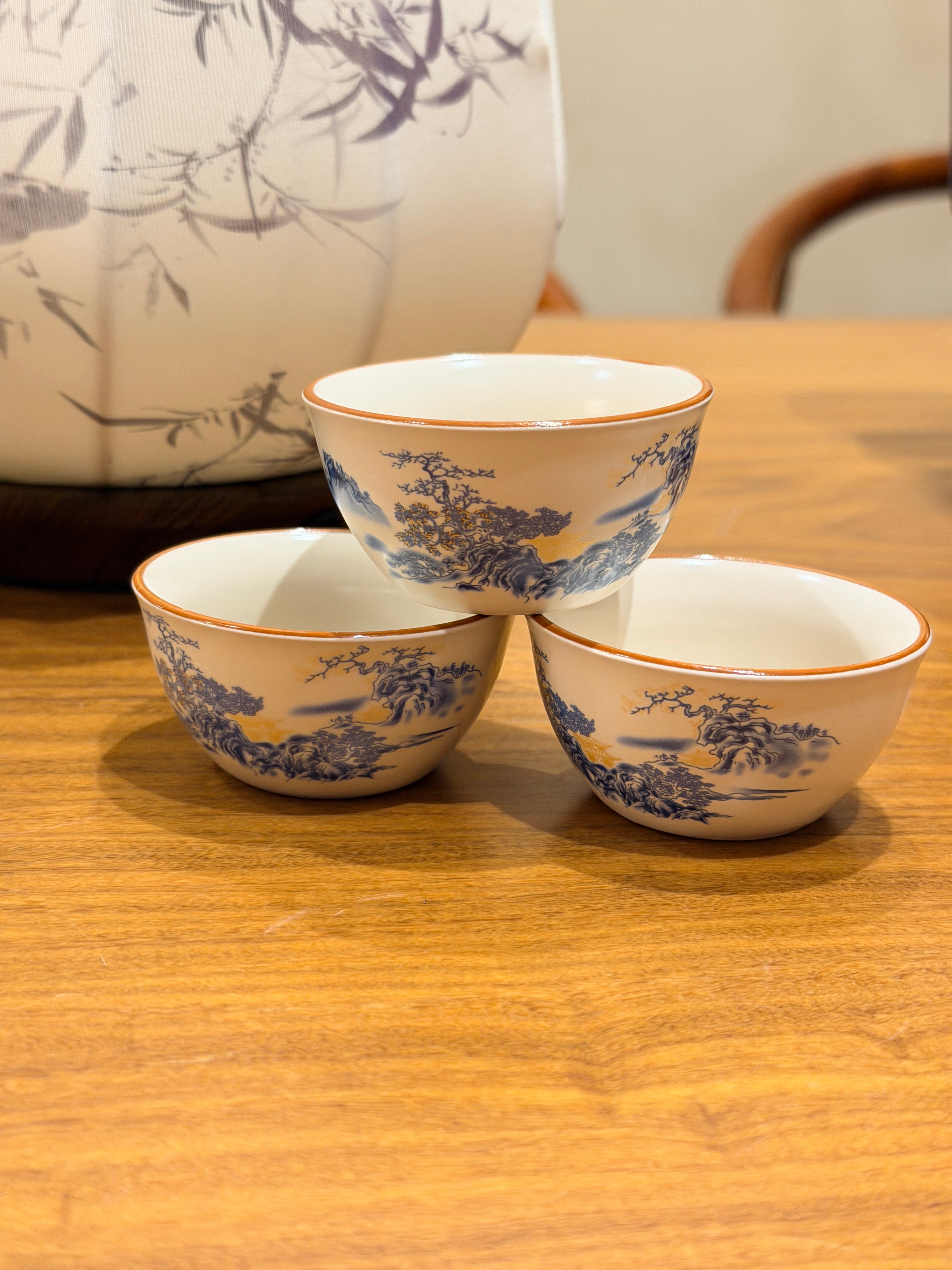 Ru Kiln Beige Landscape Travel Set