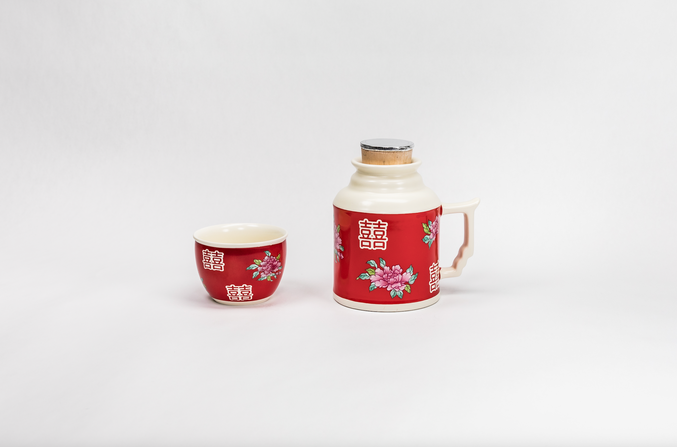 双喜热水壶型茶具套组