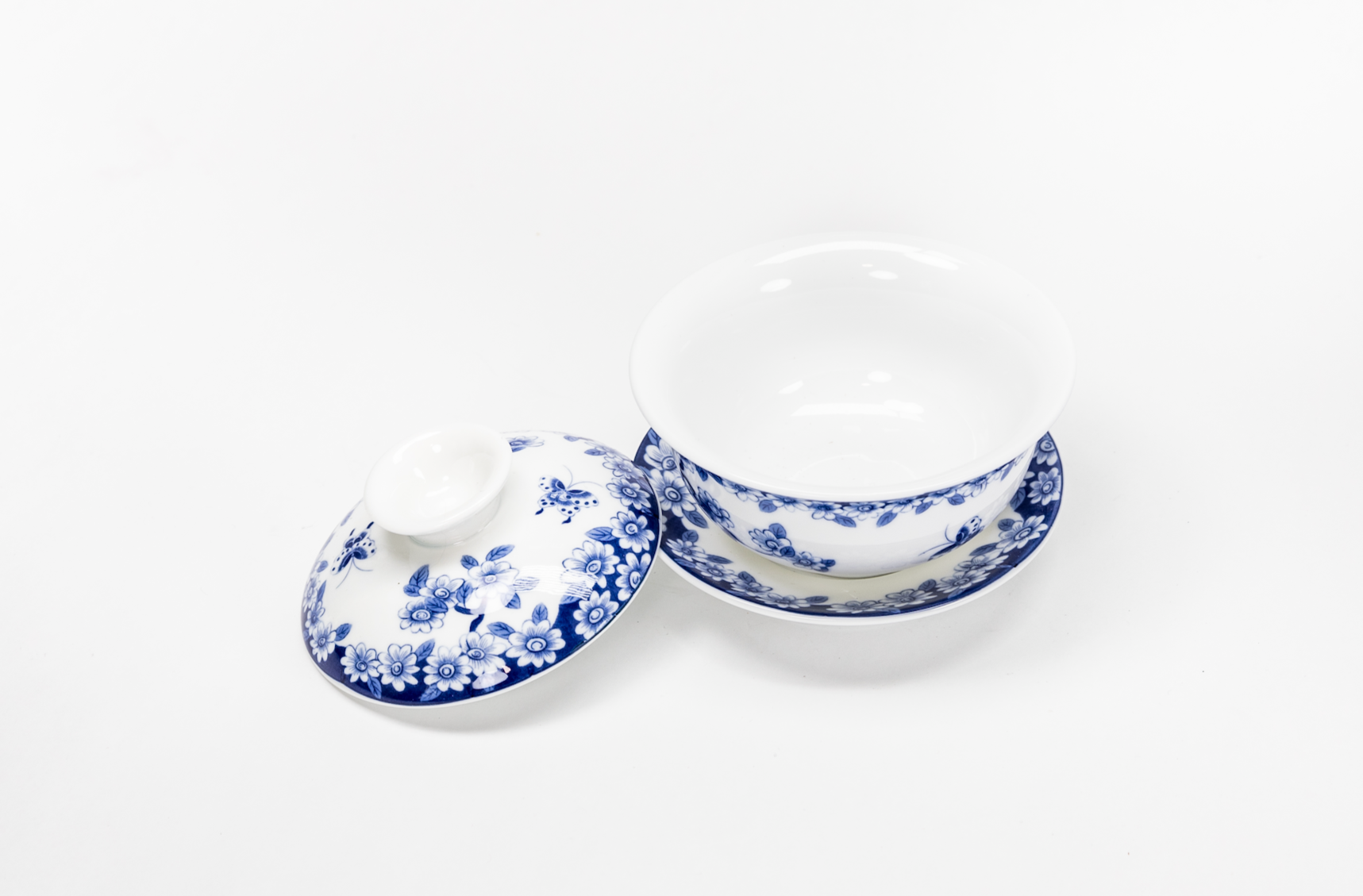 Blue and white butterfly love small bowl