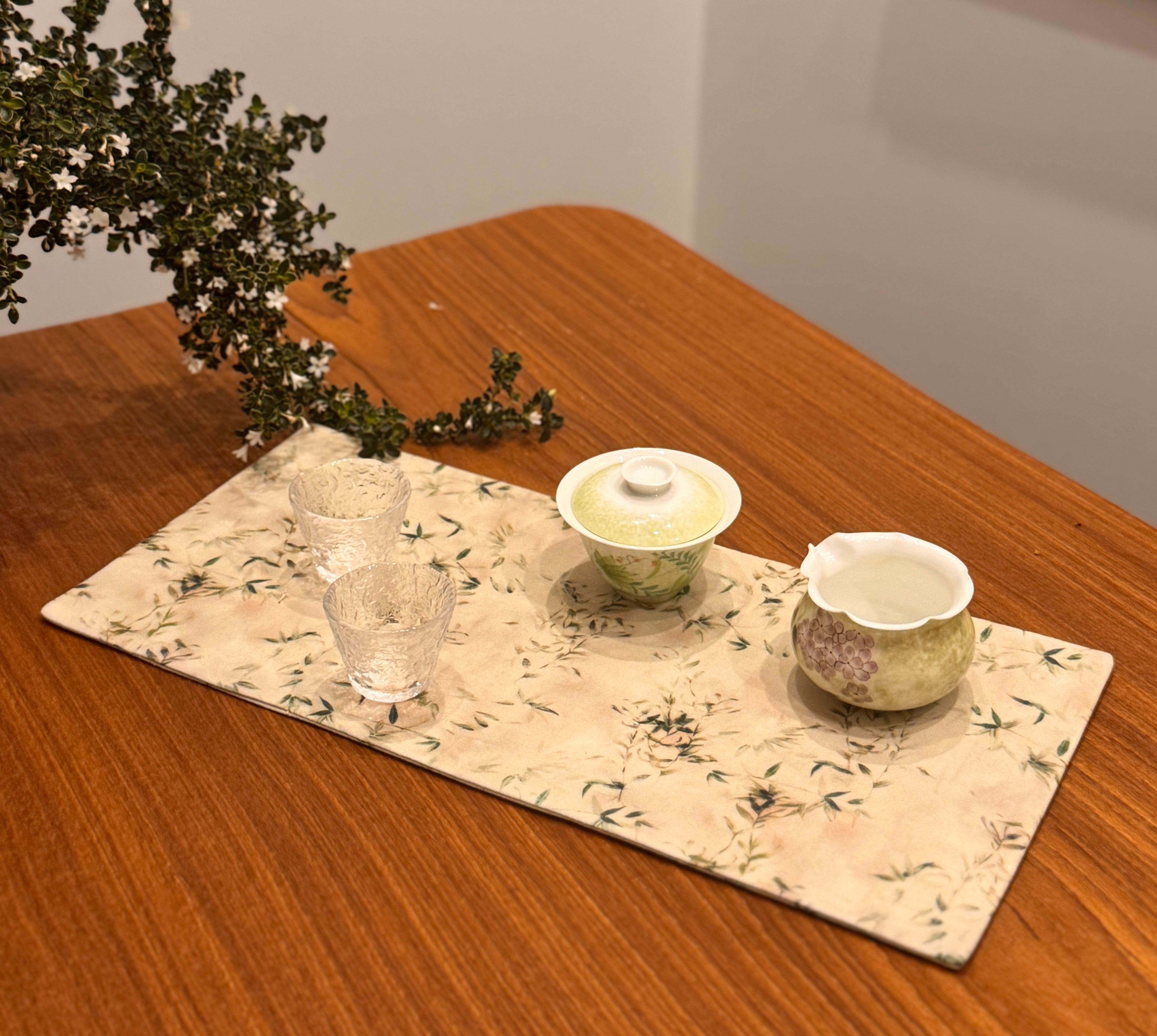 Bamboo Embroidery Tea Mat