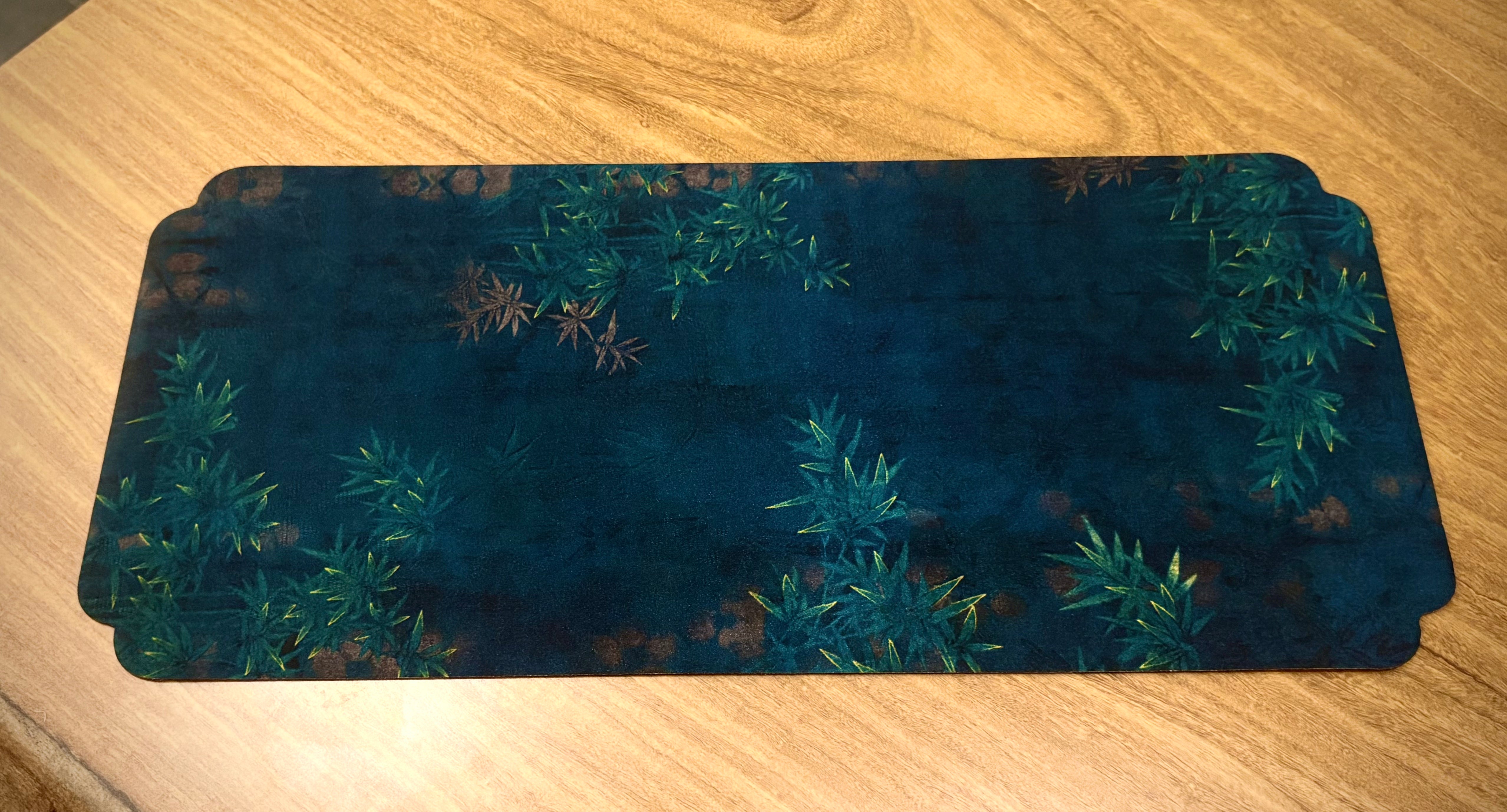 Ink Bamboo & Secluded Charm Brocade Tea Mat (Short)