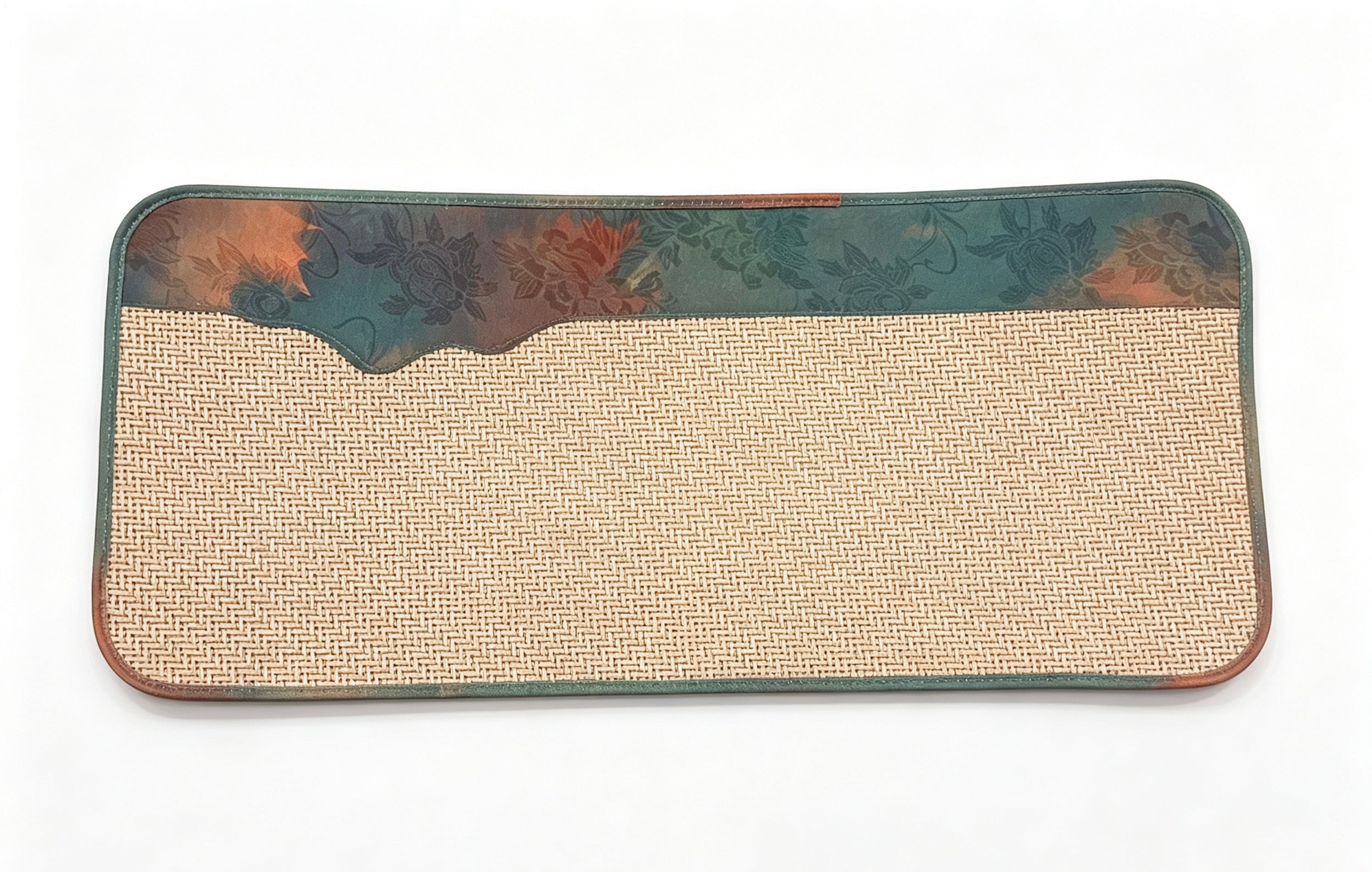 Cloud Mountain Patchwork Vintage Brocade Bamboo Woven Long Tea Mat