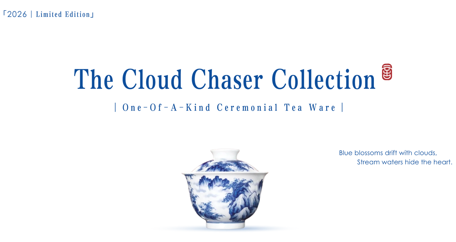 Cloud Chaser Collection hand-painted ceremonial tea ware, Jingdezhen artisan craftsmanship, one-of-a-kind limited edition