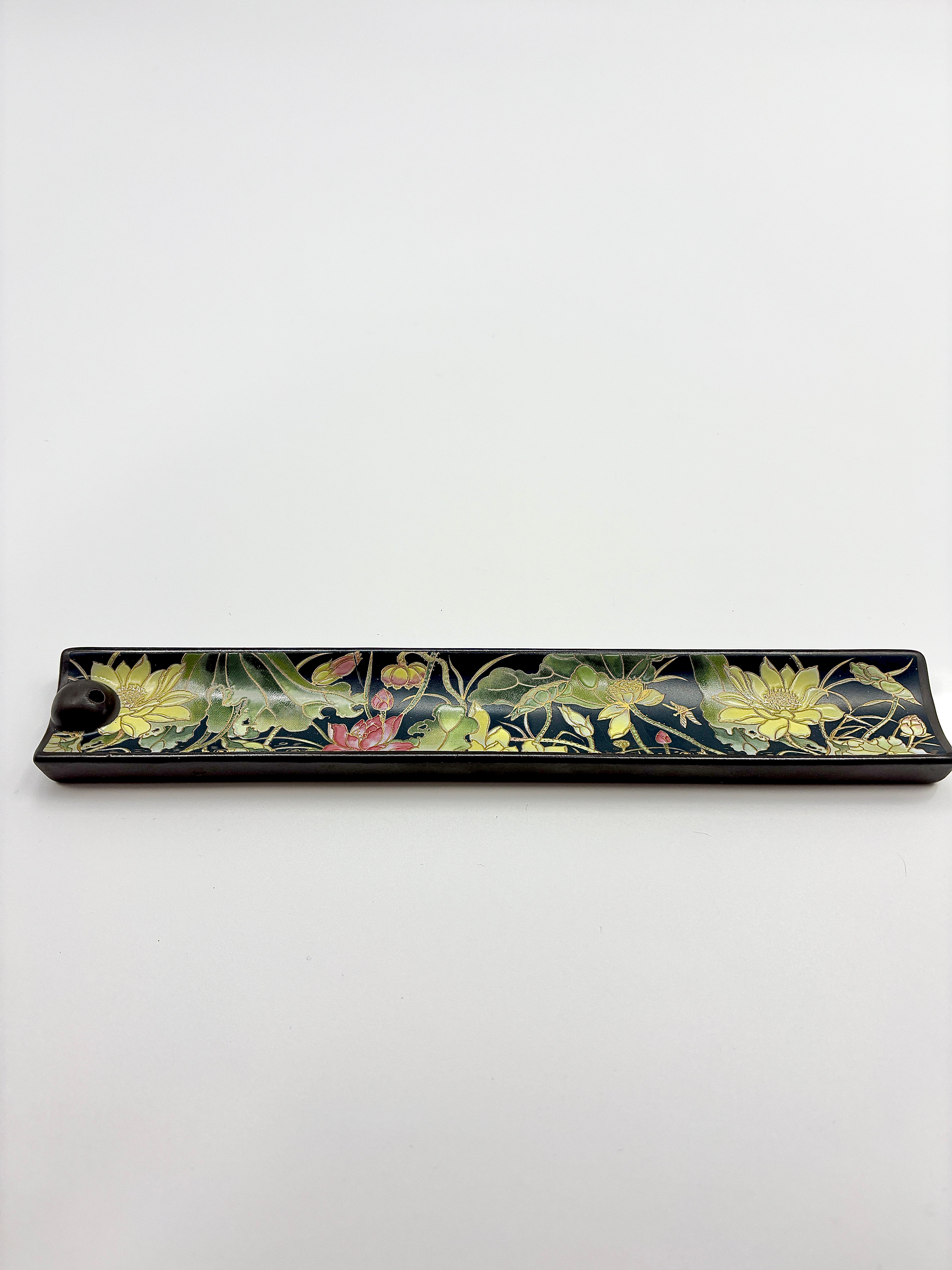 Lotus enamel incense holder