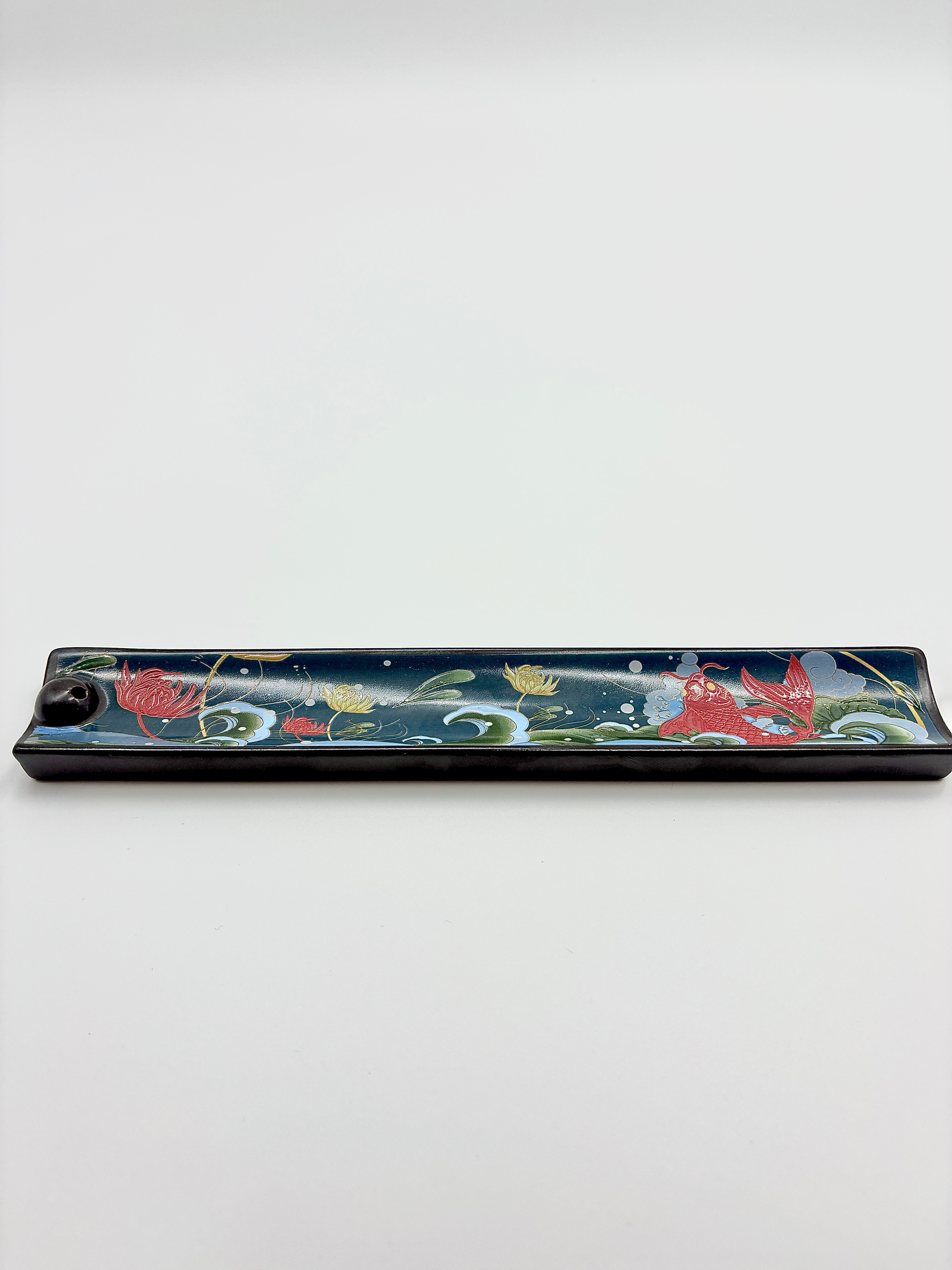 Koi enamel incense holder
