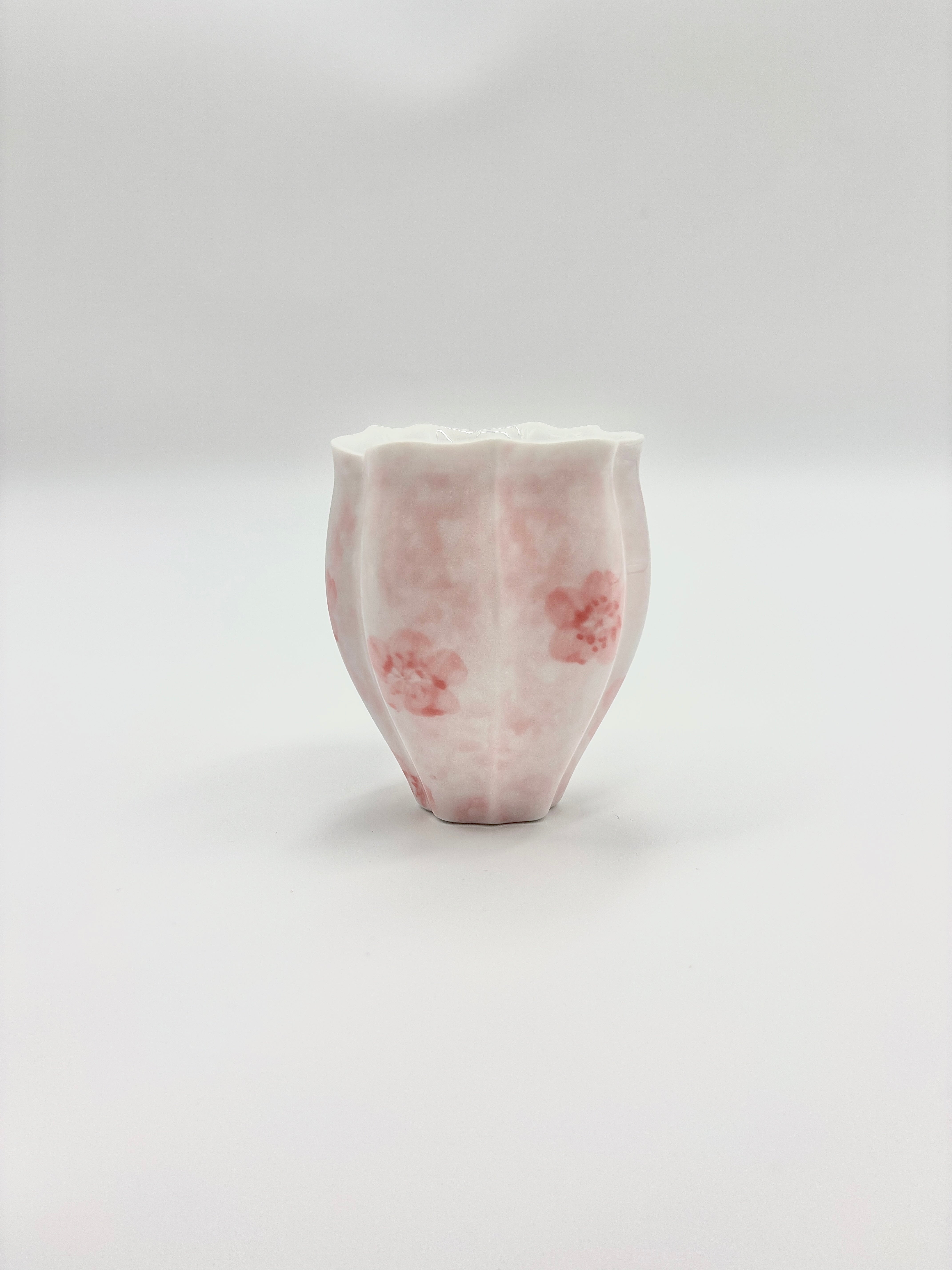 Hand-painted cherry blossom crescent moon cup