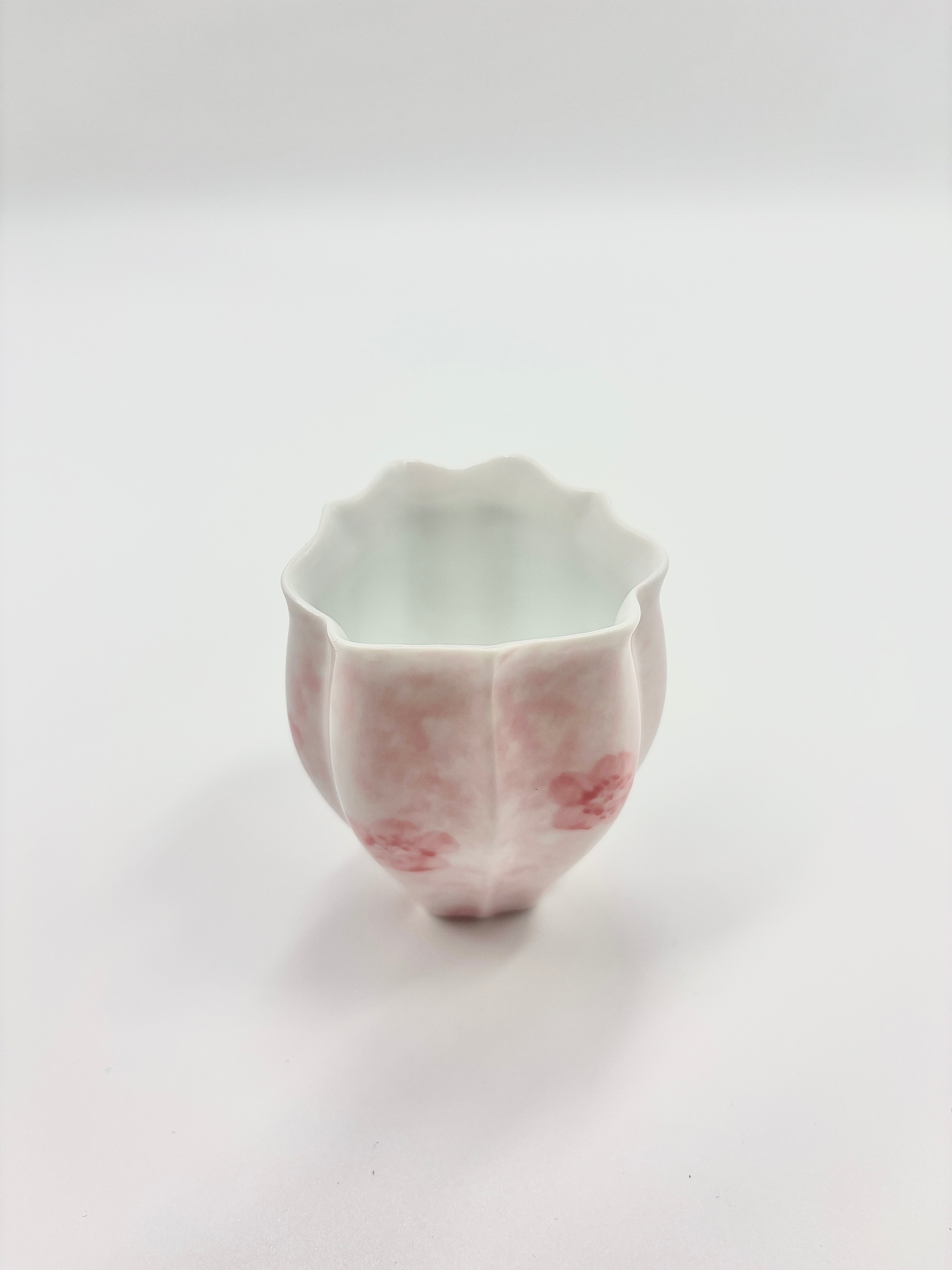 Hand-painted cherry blossom crescent moon cup