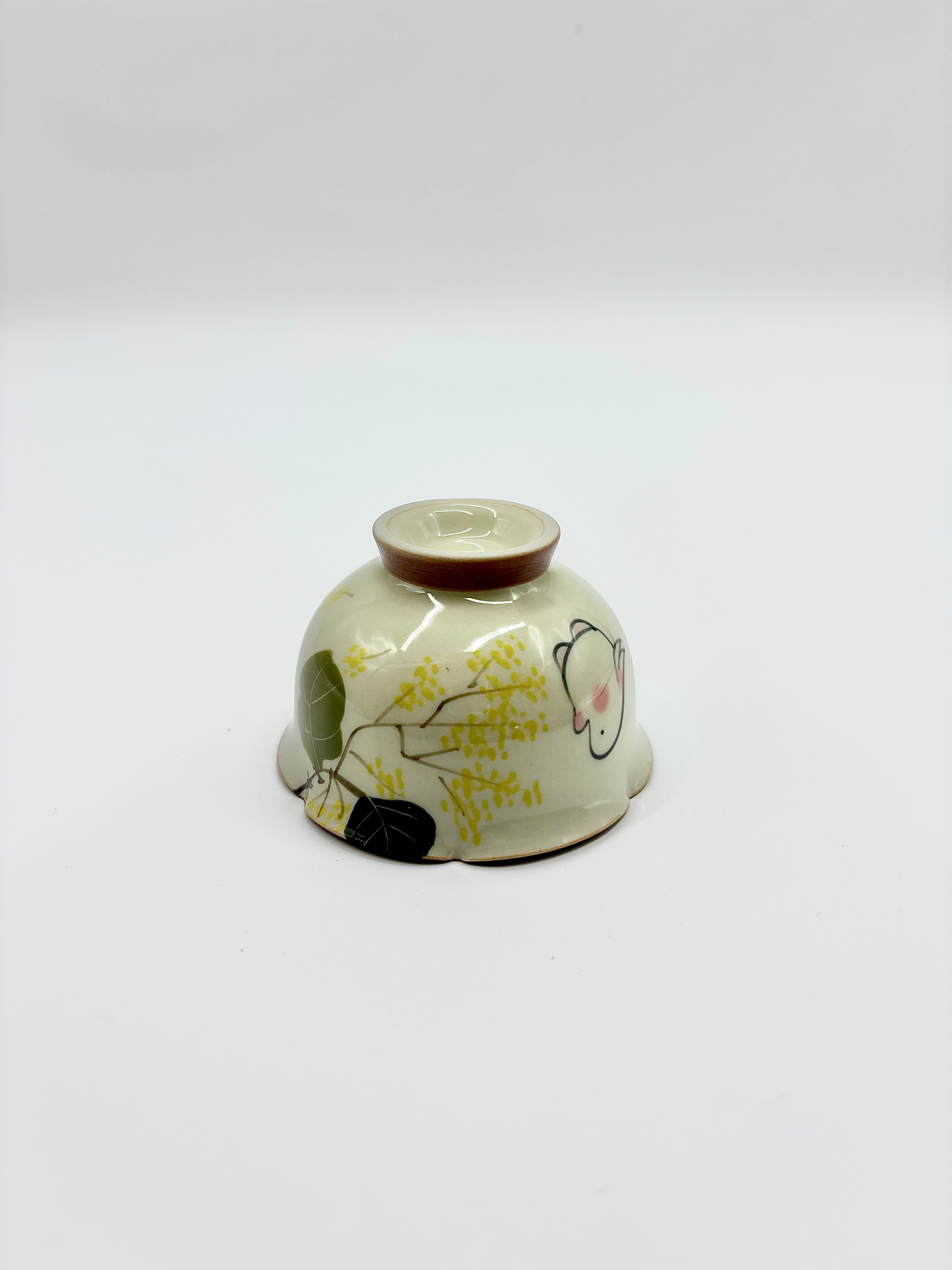 Wood Ash Hand-Painted Golden Osmanthus Moon Rabbit Cup