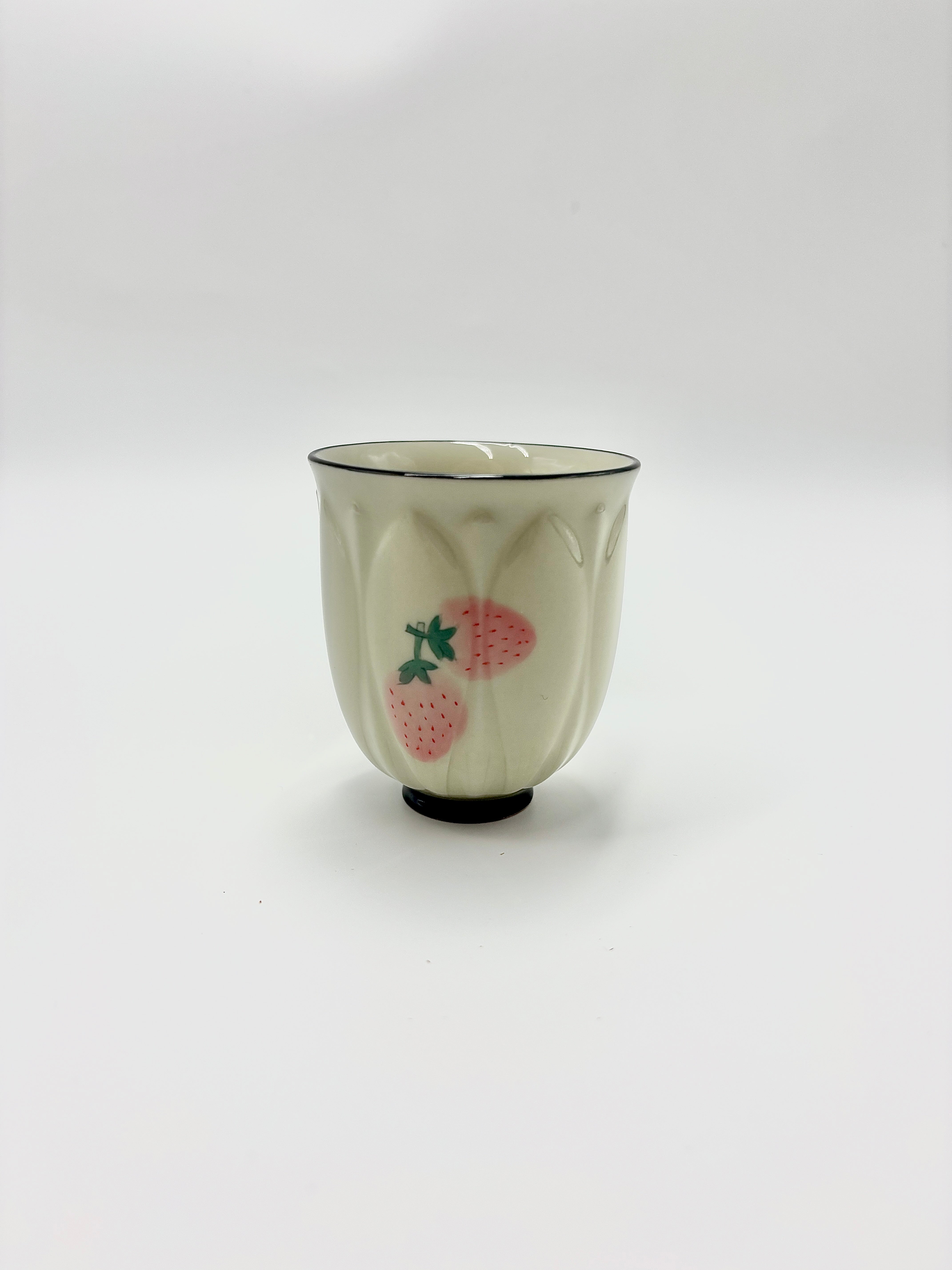 Wood ash hand-painted strawberry cup