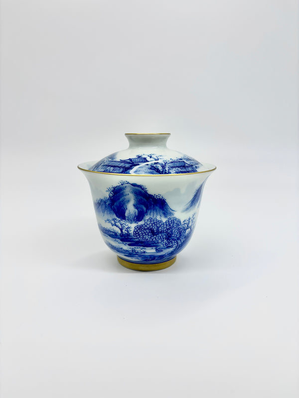 描金山水盖碗（逐云涧）