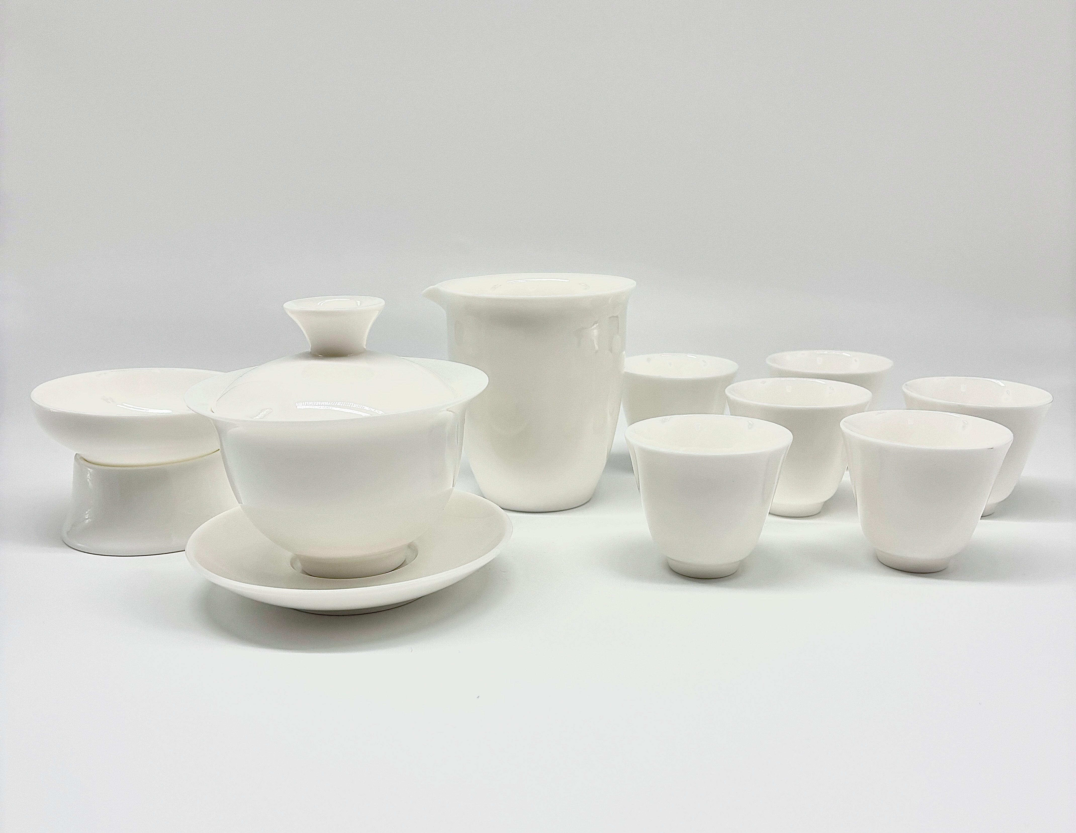 10-piece Mutton Fat Jade White Flawless Tea Set