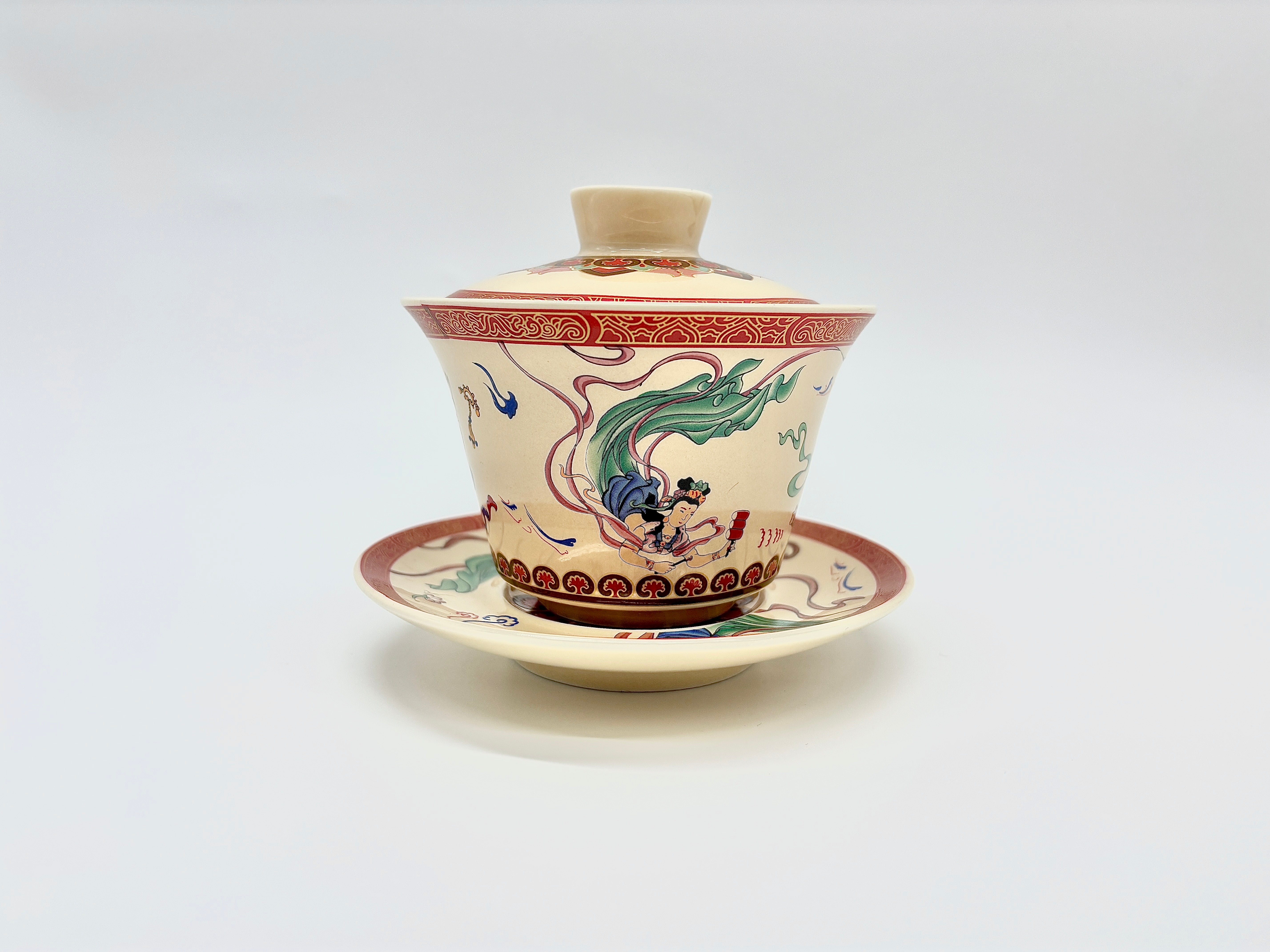 Dunhuang Flying Apsaras Suspended  Gaiwan (Yellow/White)