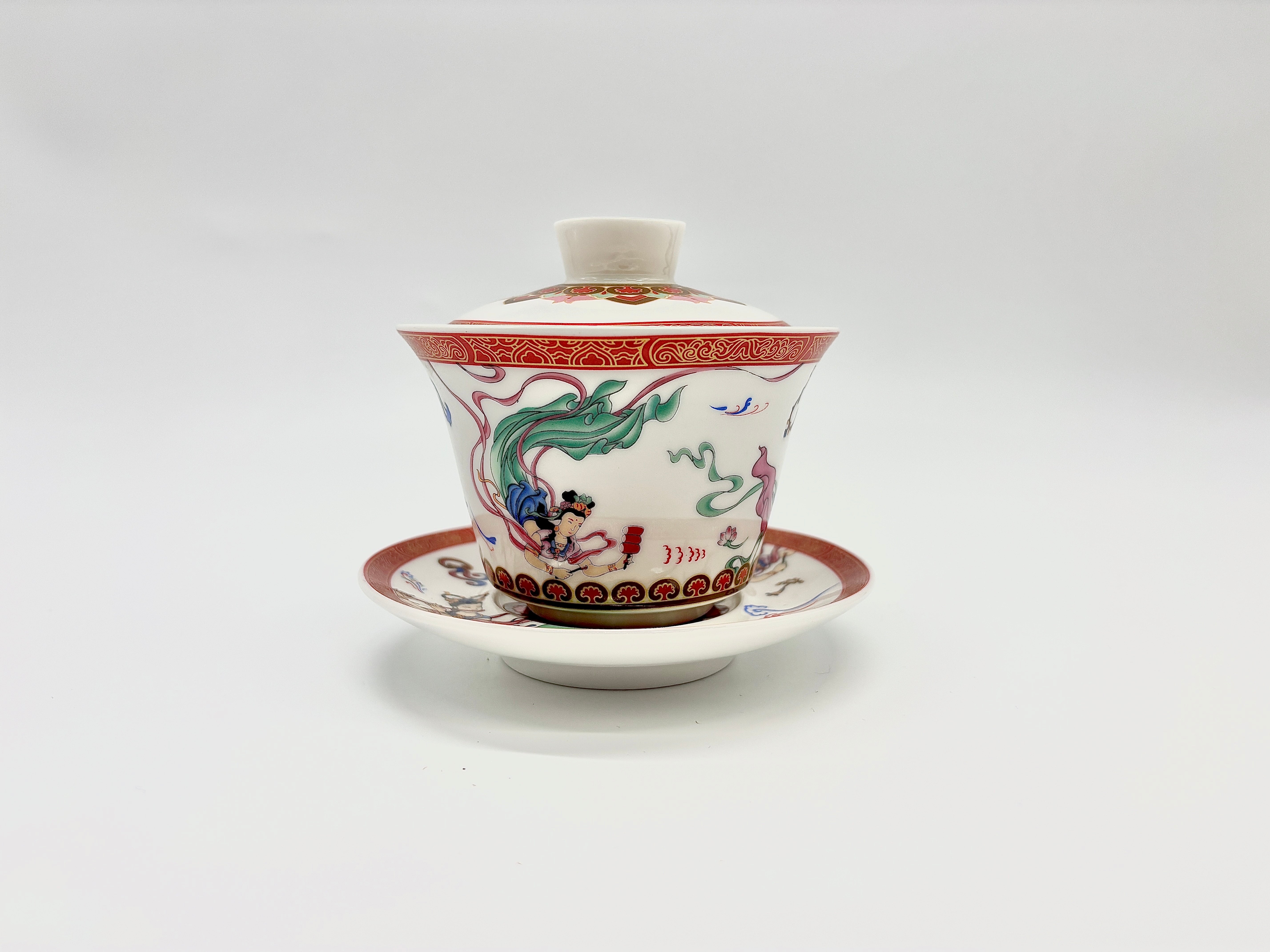 Dunhuang Flying Apsaras Suspended  Gaiwan (Yellow/White)