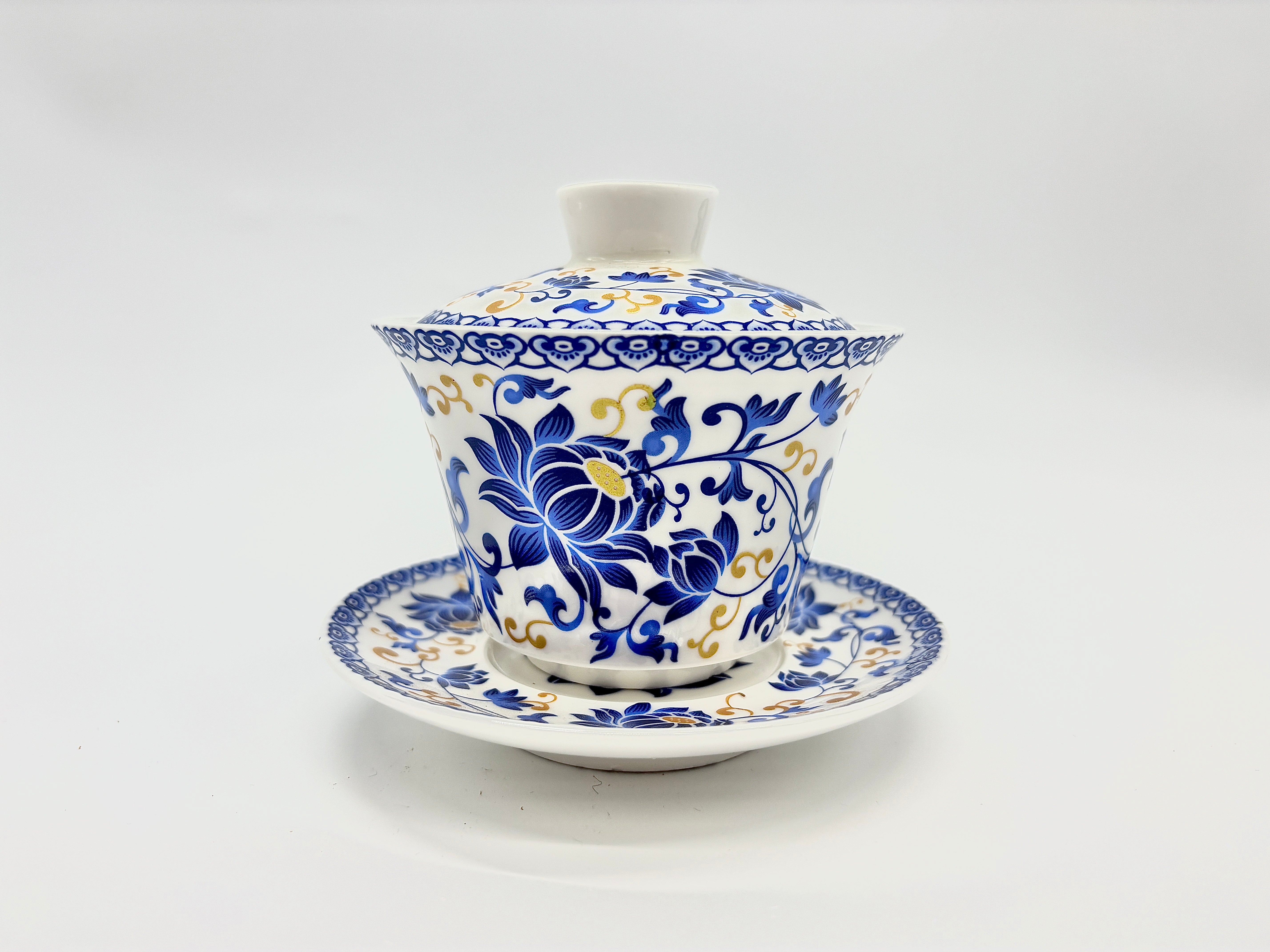 Blue Lotus White Suspended  Gaiwan