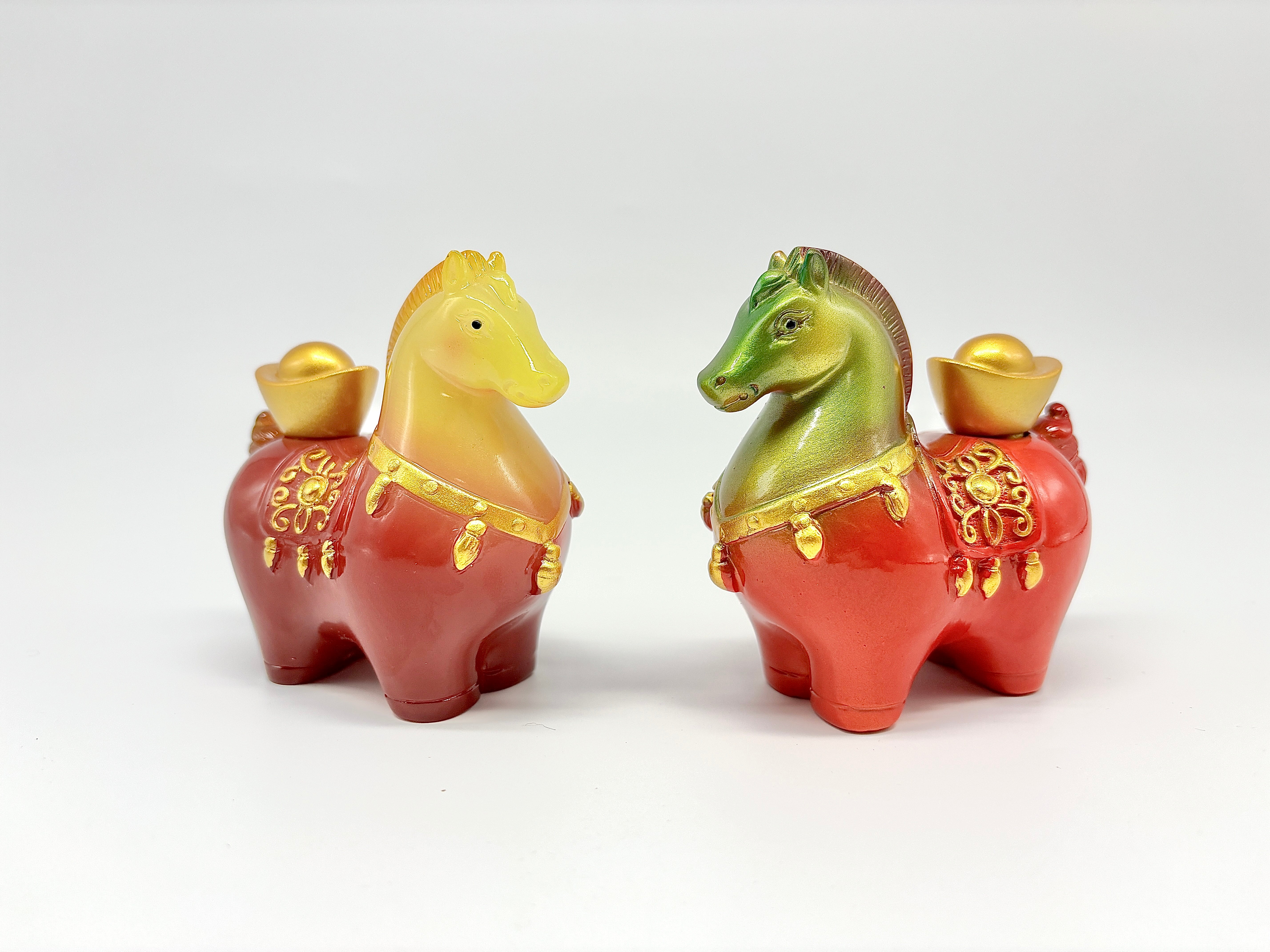 Lucky Pony Color-Changing Tea Pet （Gold/Jade）