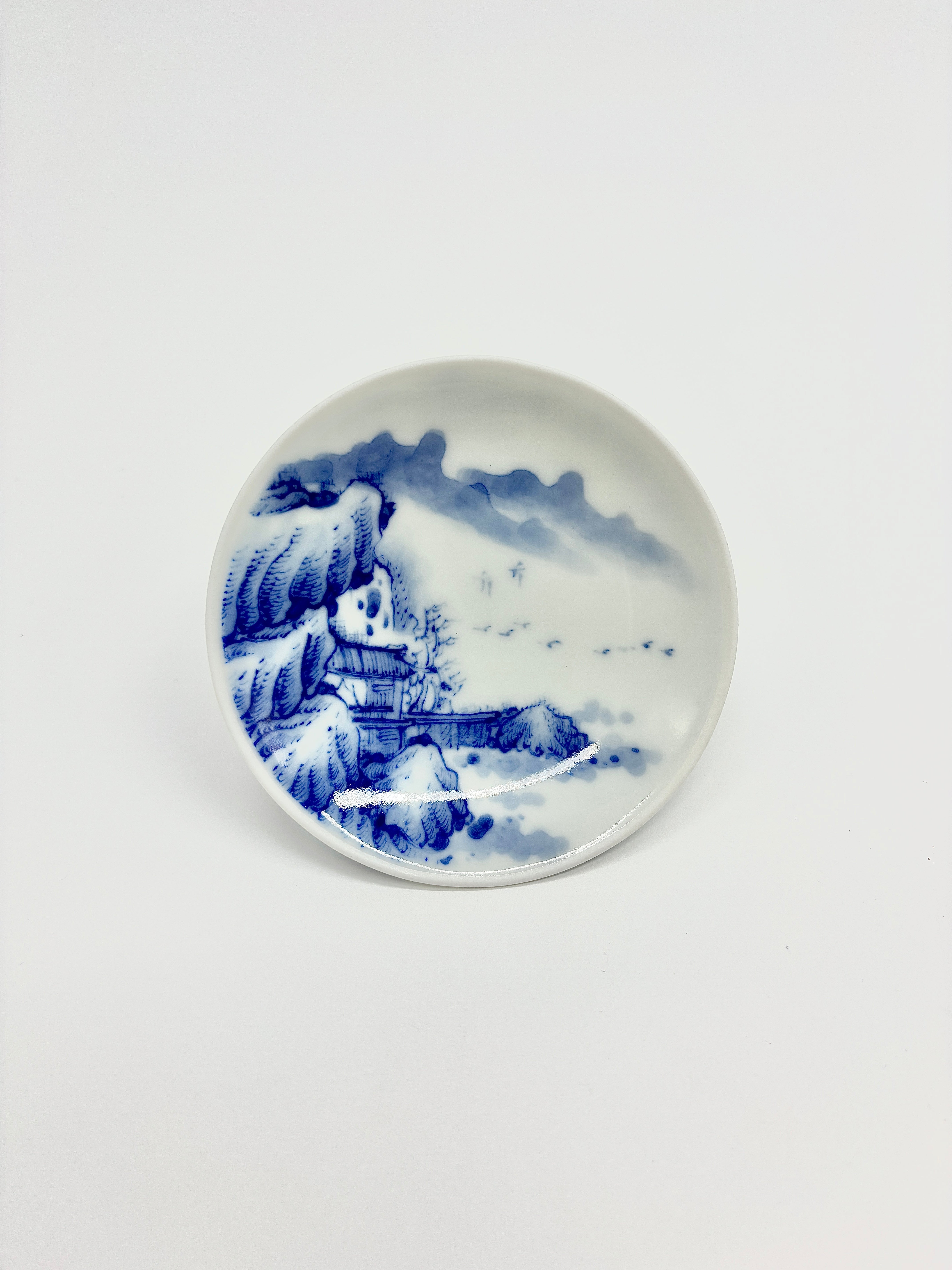山水里外满绘盖碗（逐云涧） – Brewin Teaware