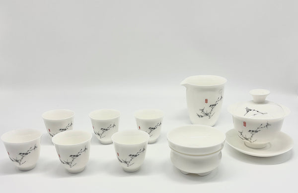 10-piece light bamboo tea set (Zhuyunjian)
