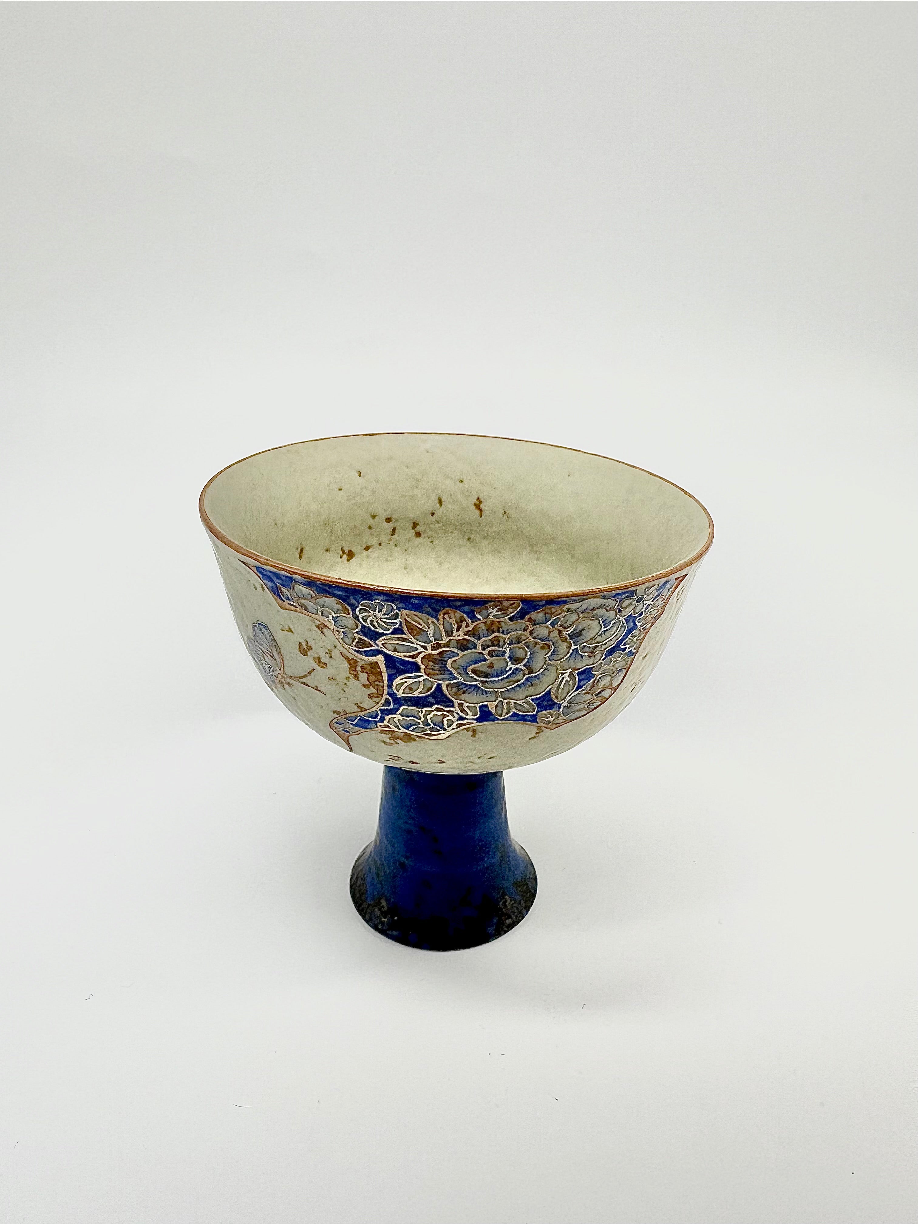 Silver Peony Tea Cup