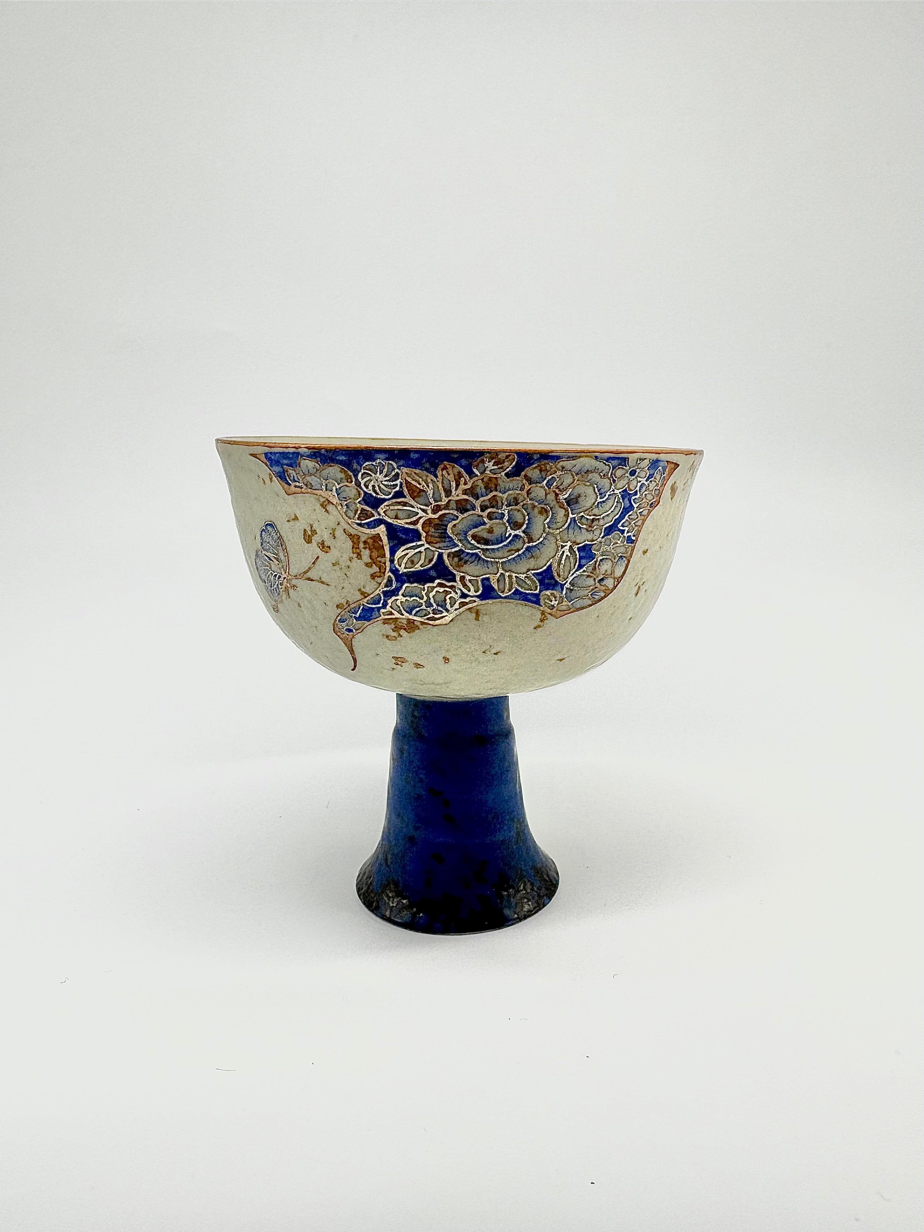 Silver Peony Tea Cup